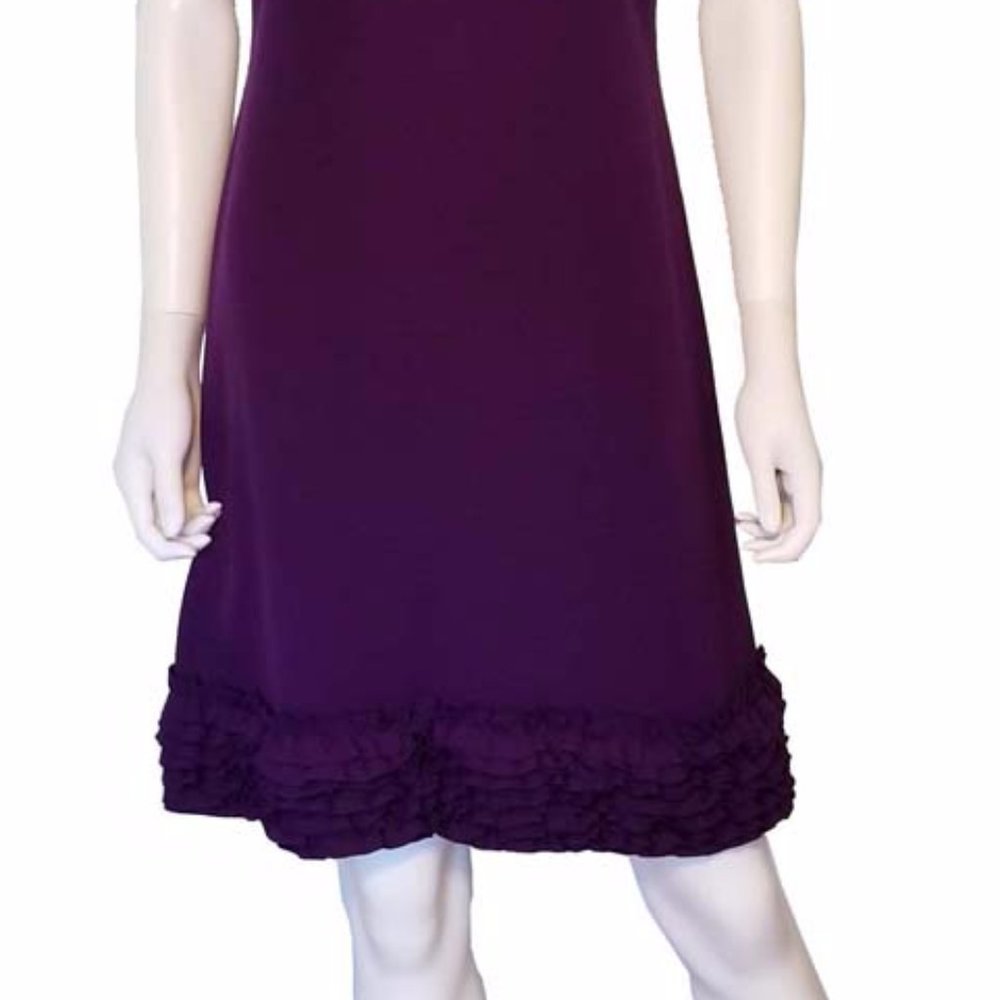 TAYLOR BRAND RUFFLE HEM SLEEVELESS DRESS - Picture 4 of 8